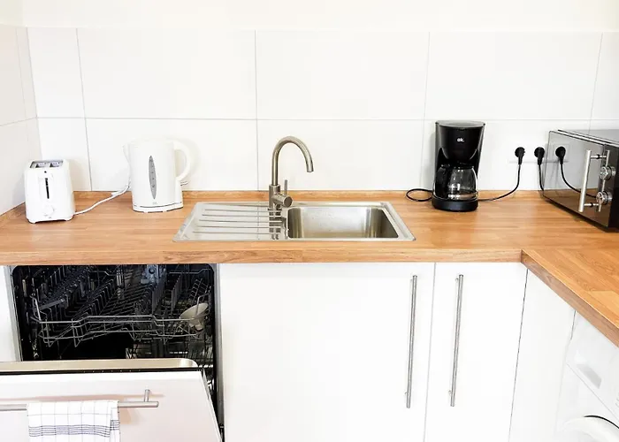 アパート Monteurwohnungen Halle Fuer Teams Kueche Wlan Parkplatz ハレ